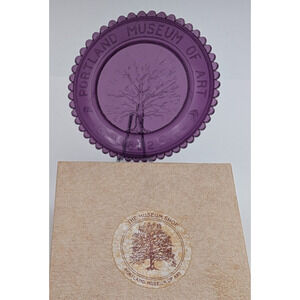 Portland Museum of Art Purple Glass Pairpoint Cup Plate Suncatcher Window Decor